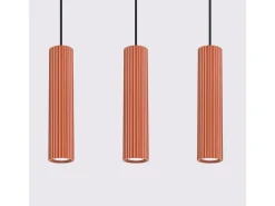 Sollux Lighting Lámpara Colgante Karbon Minimalista De Aluminio - 3 Fuentes Luminosas - L.45 X A.98 Cm - Ocre Rojo Hot