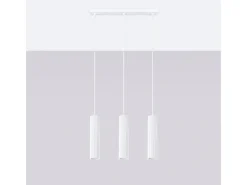 Sollux Lighting Lámpara Suspendida-Lámpara Colgante Karbon Minimalista De Aluminio - 3 Fuentes Luminosas - L.45 X A.98 Cm - Blanco