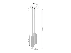 Discount Sollux Lighting Lámpara Colgante Karbon Minimalista De Aluminio - 3 Fuentes Luminosas - L.19,5 X A.108 Cm - Beige