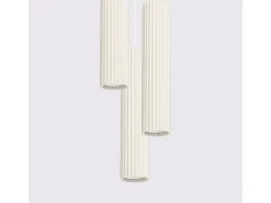 Discount Sollux Lighting Lámpara Colgante Karbon Minimalista De Aluminio - 3 Fuentes Luminosas - L.19,5 X A.108 Cm - Beige
