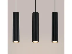 Sollux Lighting Lámpara Colgante Karbon Minimalista De Aluminio - 3 Fuentes Luminosas - L.45 X A.98 Cm - Negro