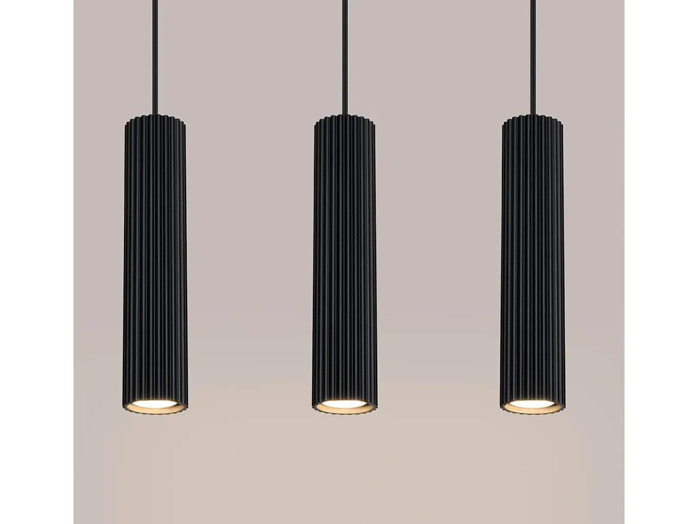 Sollux Lighting Lámpara Colgante Karbon Minimalista De Aluminio - 3 Fuentes Luminosas - L.45 X A.98 Cm - Negro