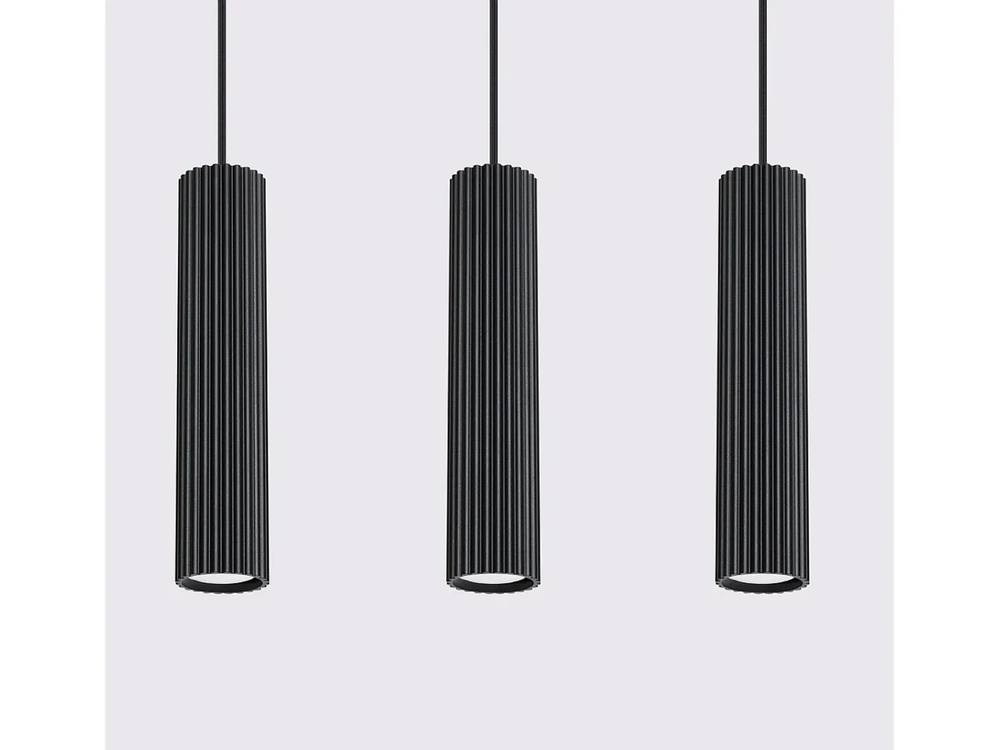 Sollux Lighting Lámpara Colgante Karbon Minimalista De Aluminio - 3 Fuentes Luminosas - L.45 X A.98 Cm - Negro