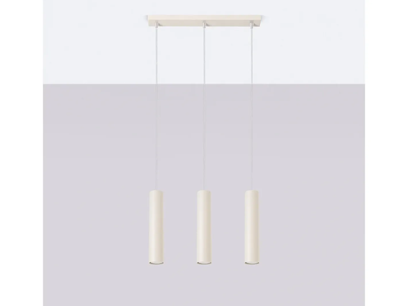 Sollux Lighting Lámpara Colgante Lagos Desván De Acero - 3 Fuentes Luminosas - L.45 X A.98 Cm - Beige