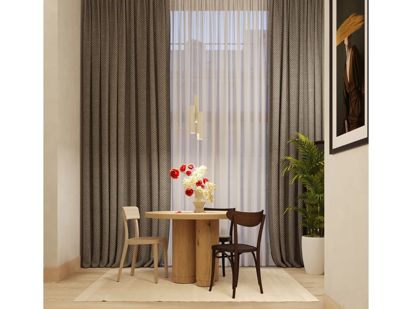 Sollux Lighting Lámpara Colgante Lagos Desván De Acero - 3 Fuentes Luminosas - L.45 X A.98 Cm - Beige