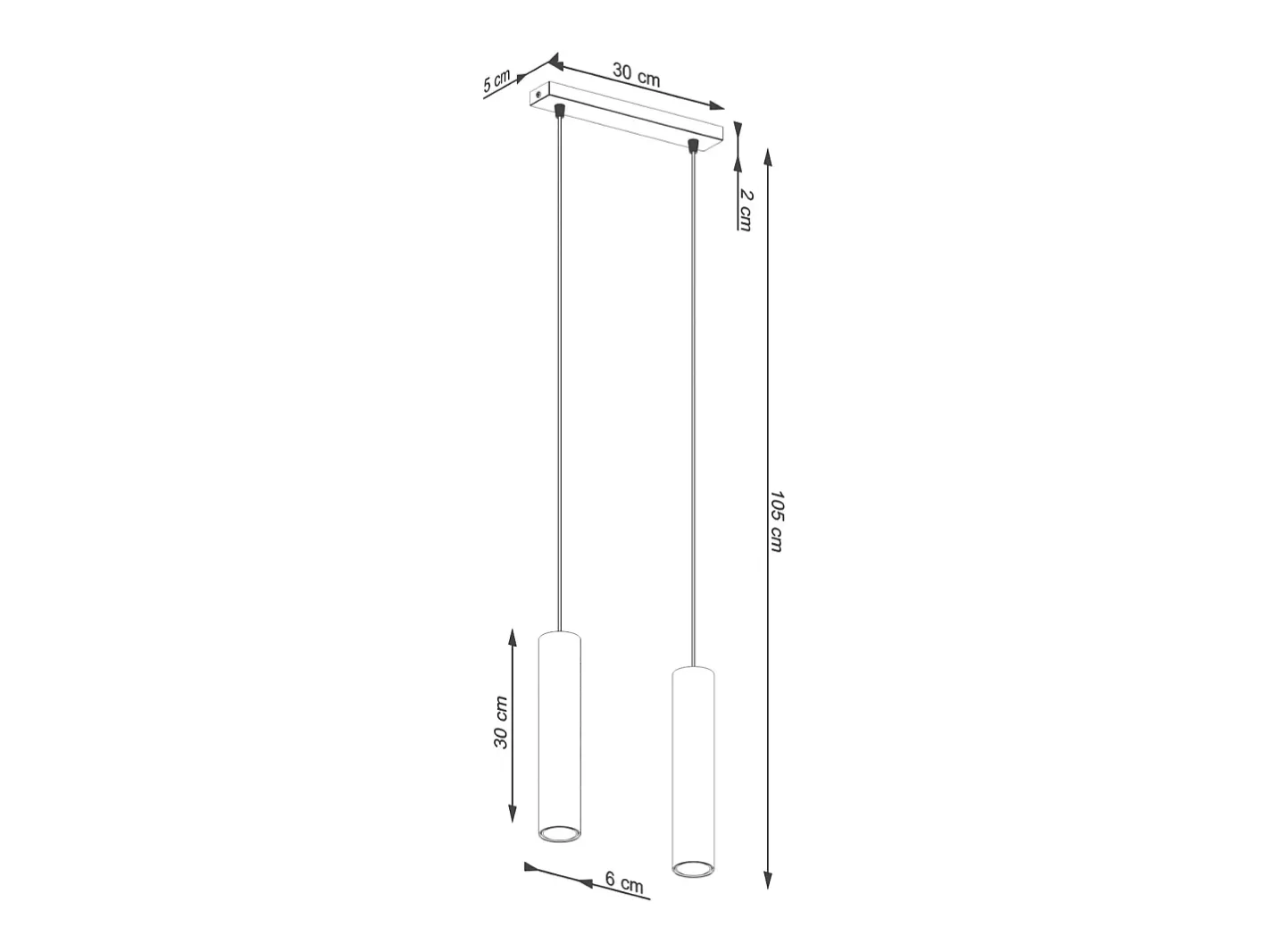 Sollux Lighting Lámpara Suspendida-Lámpara Colgante Lagos Desván De Acero - 2 Fuentes Luminosas - L.30 X A.105 Cm - Oliva Verde
