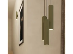 Sollux Lighting Lámpara Suspendida-Lámpara Colgante Lagos Desván De Acero - 2 Fuentes Luminosas - L.30 X A.105 Cm - Oliva Verde