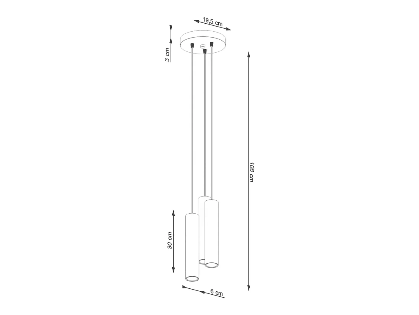 Sollux Lighting Lámpara Colgante Lagos Desván De Acero - 3 Fuentes Luminosas - L.19,5 X A.108 Cm - Ocre Rojo New