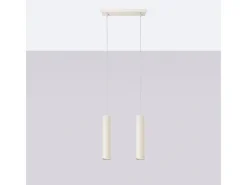 Sollux Lighting Lámpara Suspendida-Lámpara Colgante Lagos Desván De Acero - 2 Fuentes Luminosas - L.30 X A.105 Cm - Beige