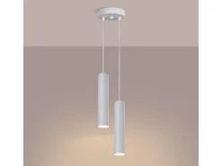 Sollux Lighting Lámpara colgante Lagos moderno de acero - 2 fuentes luminosas - L.15 x A.118 cm - Blanco