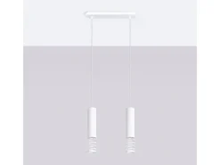 Hot Sollux Lighting Lámpara Colgante Lami Moderno De Acero - 2 Fuentes Luminosas - L.33 X A.125 Cm - Blanco