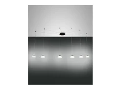 Outlet Lámpara colgante LED Arabella de metal y cristal soplado 3547-46-102 Fabas Luce Blanco