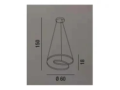 Lámpara colgante LED blanca Ritmo 6620 B LC PERENZ Blanco Clearance