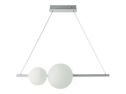 Lámpara Suspendida-Lámpara colgante Led de metal y cristal soplado Fufi de Ondaluce 45w Regulable 3000k Blanco