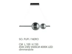 Sale Lámpara colgante Led de metal y cristal soplado Fufi de Ondaluce 45w Regulable 4000K Blanco
