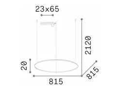 Ideal Lux Iluminación Exterior-Lámpara colgante LED decorativa redonda integrada blanca, 3000K Blanco