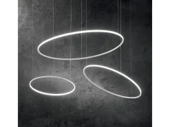 Ideal Lux Iluminación Exterior-Lámpara colgante LED decorativa redonda integrada blanca, 3000K Blanco