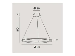 Clearance Lámpara colgante LED EDGE 86W Titanio Perenz Gris