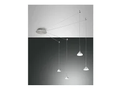 Plafón-Lámpara colgante LED Isabella de metal y metacrilato 3410-49-212 Fabas Luce Gris