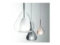 Lámpara colgante LED Lila de metal y cristal borosilicato 3481-49-362 Fabas Luce Multicolor Online