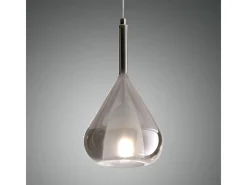 Plafón-Lámpara colgante LED Lila de metal y cristal borosilicato ahumado 3481-40-126 Fabas Luce Gris