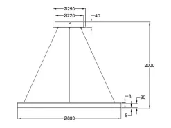 Lámpara colgante LED Palau 64W 3000K regulable Ø80 cm Oro mate - Lámpara de araña de metal y metacrilato Dorado Discount
