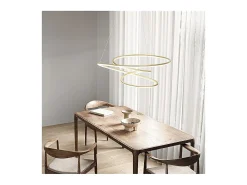 Plafón-Lámpara colgante LED SPIRA de metal cepillado de 96 W Dorado