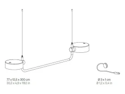 Sale Lámpara colgante LED Zafferano SUPER O negra recargable y regulable Negro