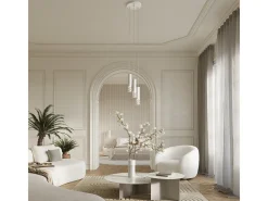 Sollux Lighting Lámpara Suspendida-Lámpara Colgante Liro Moderno De Acero - 3 Fuentes Luminosas - L.25 X A.125 Cm - Blanco