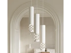 Sollux Lighting Lámpara Suspendida-Lámpara Colgante Liro Moderno De Acero - 3 Fuentes Luminosas - L.25 X A.125 Cm - Blanco