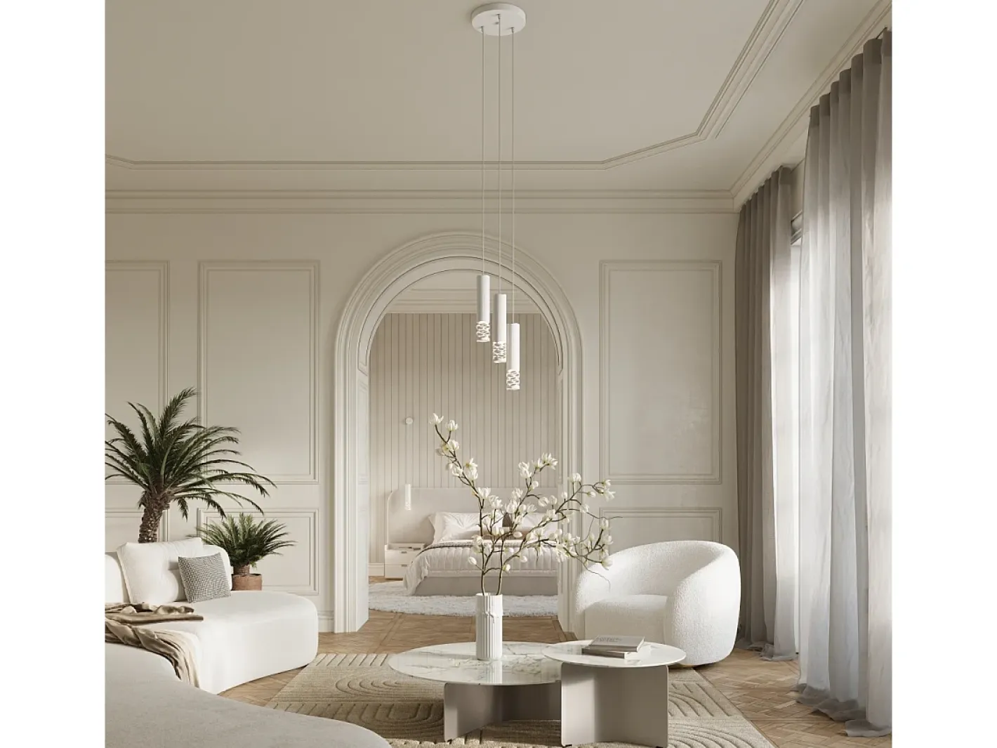 Sollux Lighting Lámpara Colgante Liro Moderno De Acero - 1 Fuentes Luminosas - L.8 X A.125 Cm - Blanco Discount