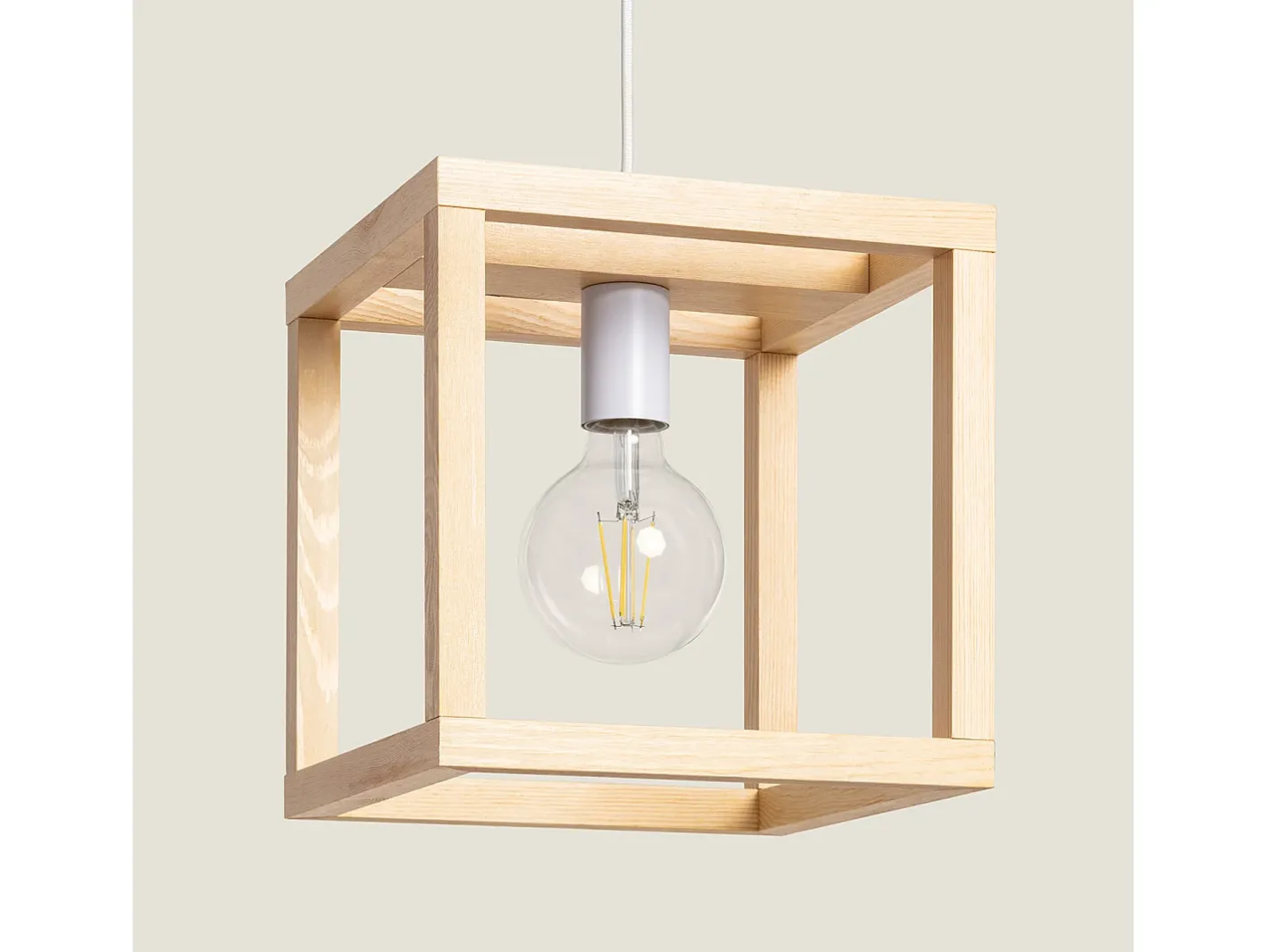 Clearance Ledkia Lámpara Colgante Madera Coba Natural Multicolor