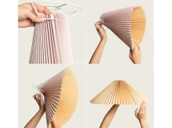 New Ledkia Lámpara Colgante Madera y Tela Luanda Naranja