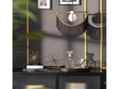 New Ledkia Lámpara Colgante Metal con Flecos Dalila Negro Multicolor