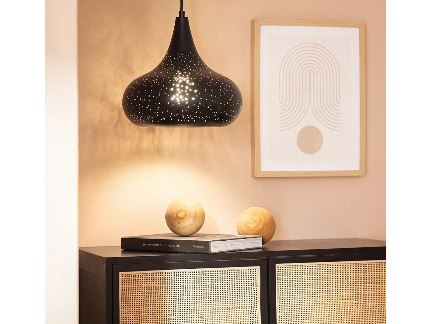 Clearance Ledkia Lámpara Colgante Metal Erea Negro Multicolor