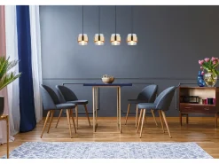 Lámpara Suspendida-Lámpara colgante metal mate, 4x E27 Negro