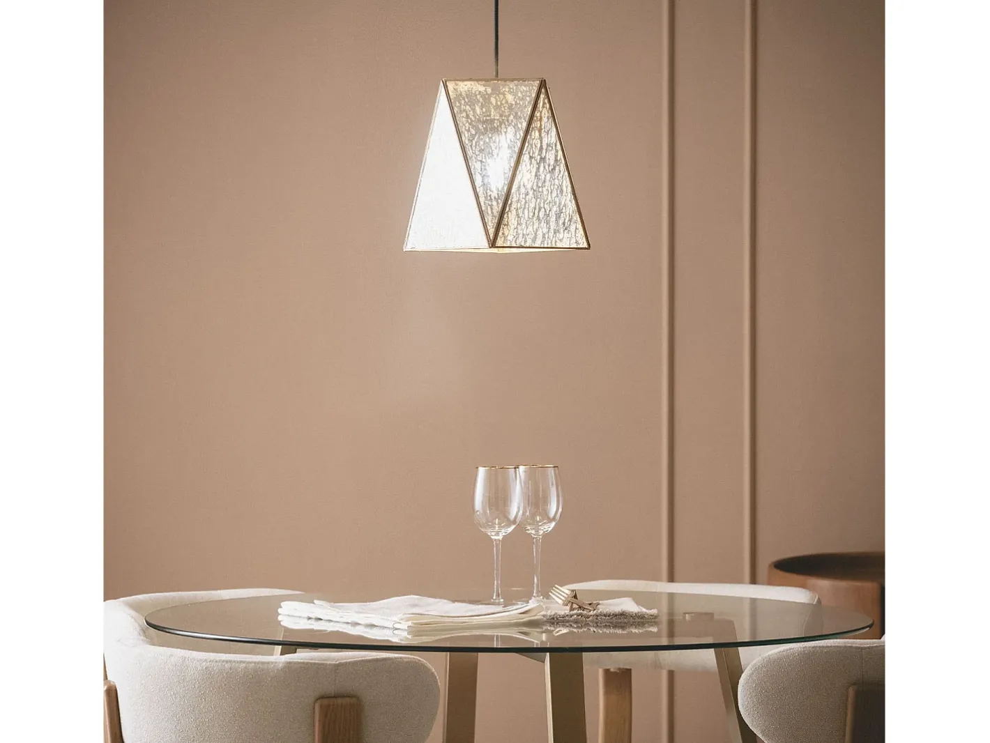 Ledkia Lámpara Suspendida-Lámpara Colgante Metal y Cristal Mattina ILUZZIA Dorado
