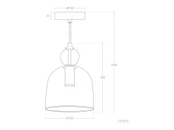 Ledkia Lámpara Suspendida-Lámpara Colgante Metal y Cristal Mono-Baudelaire Ámbar Multicolor