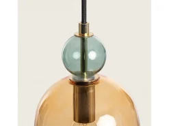 Ledkia Lámpara Suspendida-Lámpara Colgante Metal y Cristal Mono-Baudelaire Ámbar Multicolor