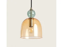 Ledkia Lámpara Suspendida-Lámpara Colgante Metal y Cristal Mono-Baudelaire Ámbar Multicolor