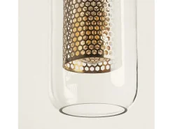 Ledkia Lámpara Colgante Metal y Cristal Julieta Lungo Dorado Multicolor Clearance