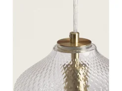 Sale Ledkia Lámpara Colgante Metal y Cristal Stiklu Dorado Multicolor