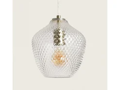 Sale Ledkia Lámpara Colgante Metal y Cristal Stiklu Dorado Multicolor