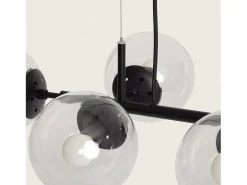Ledkia Plafón-Lámpara Colgante Metal y Cristal Wassily 8 Focos Negro Multicolor