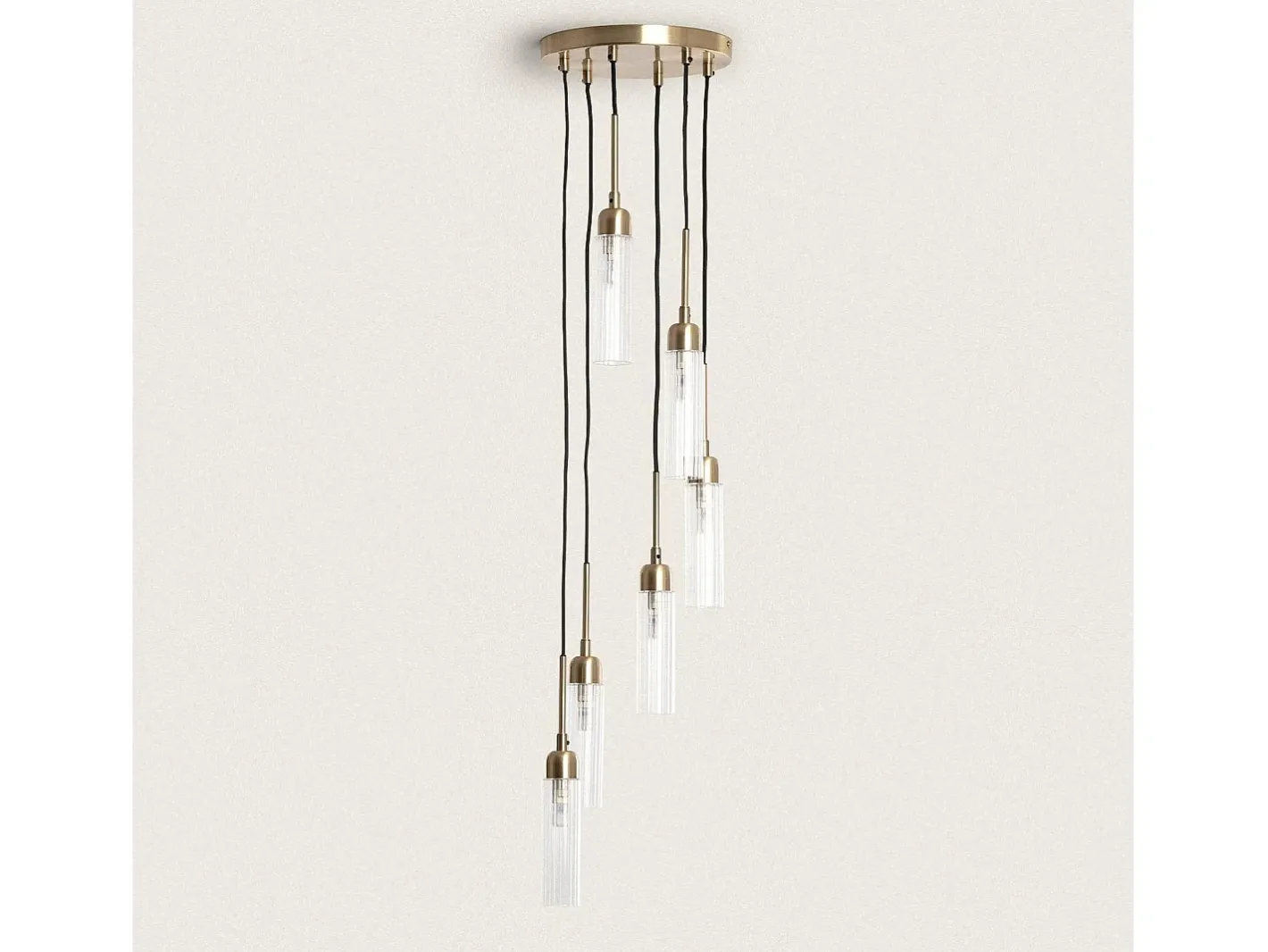 Ledkia Lámpara Colgante Metal y Cristal Sest Iraide Dorado Multicolor Outlet