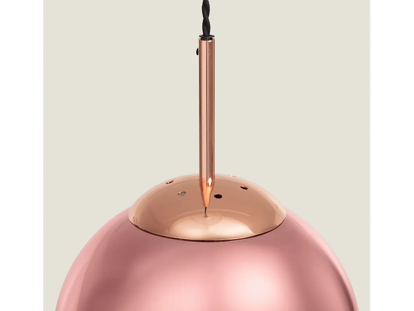 Ledkia Lámpara Colgante Metal y Cristal Yelitza Oro Rosa Multicolor Outlet
