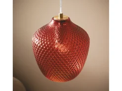 Ledkia Lámpara Suspendida-Lámpara Colgante Metal y Cristal Red Stiklu Rojo