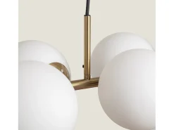 Ledkia Lámpara Colgante Metal y Cristal Moonlight Brass 6 Focos Dorado Multicolor Outlet