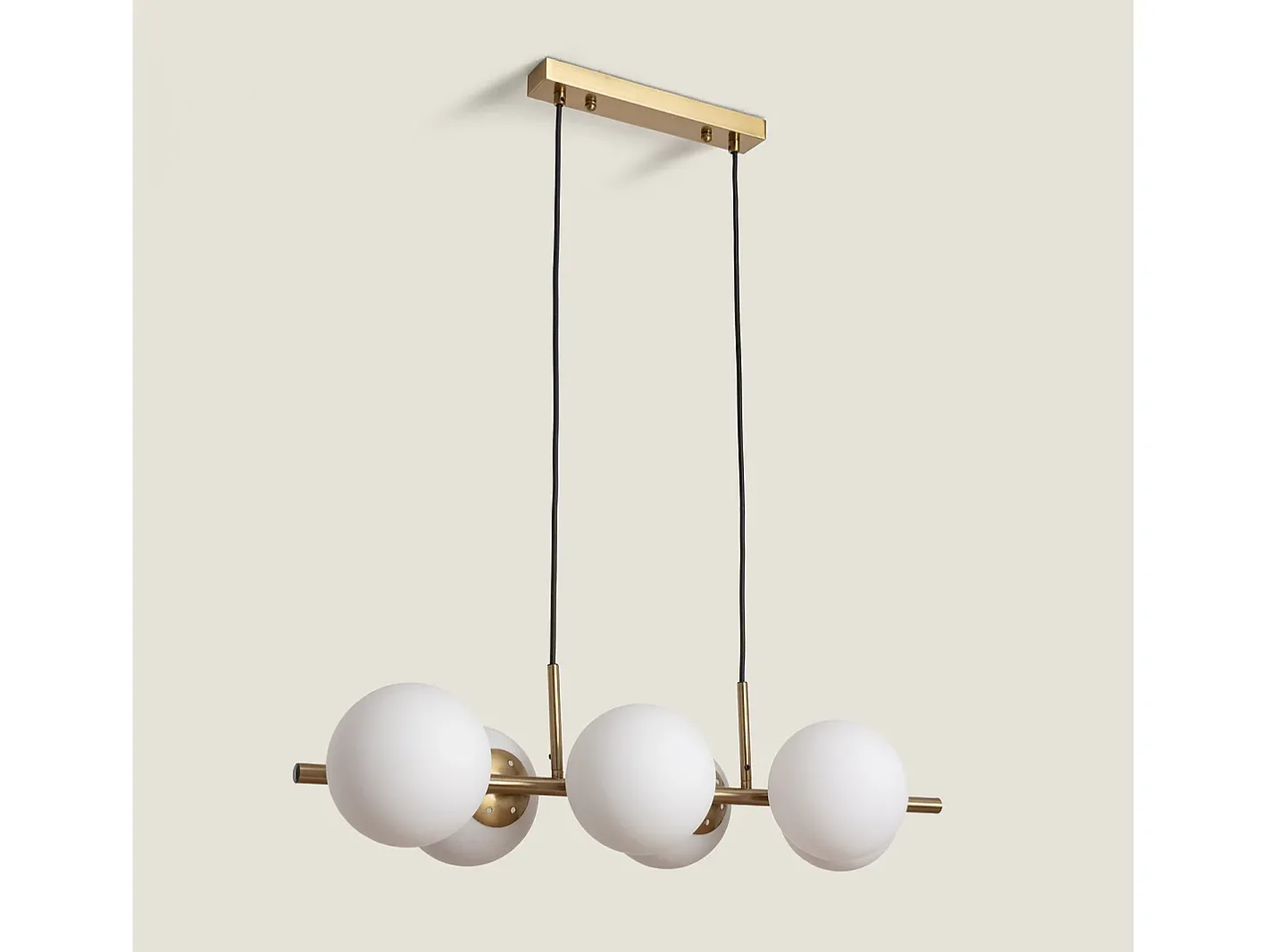 Ledkia Lámpara Colgante Metal y Cristal Moonlight Brass 6 Focos Dorado Multicolor Outlet