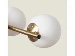 Ledkia Lámpara Colgante Metal y Cristal Moonlight Brass 6 Focos Dorado Multicolor Outlet